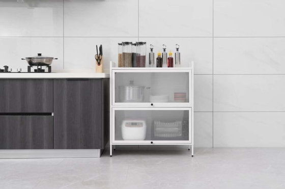 قفسه قفسه ذخیره سازی فلزی آشپزخانه چند لایه به ضخامت 0.5-1.0 میلی متر
