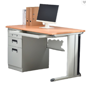 مبلمان اداری مدرسه استیل فلزی چوبی ام دی اف 25 میلی متری میز کامپیوتر رومیزی محکم با کابینت کشو